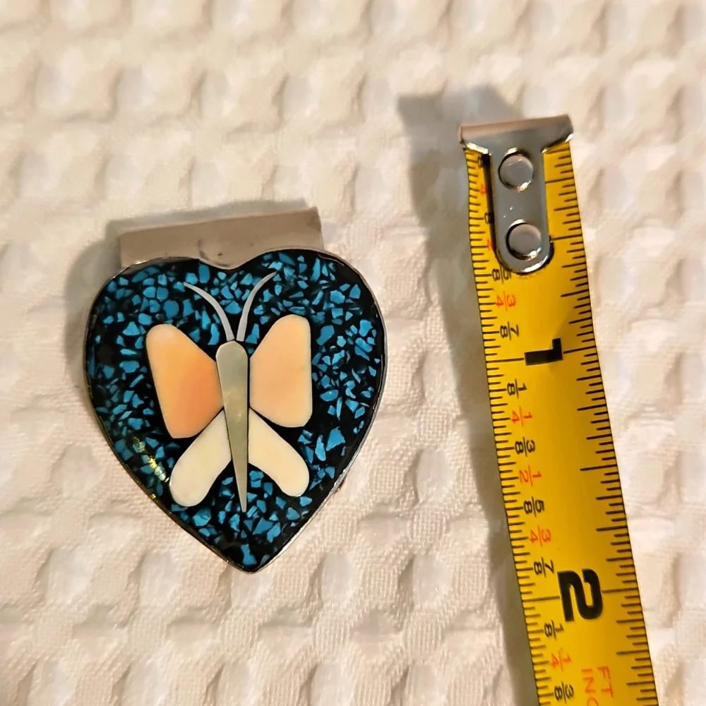 Money Clip w/Inlaid Butterfly